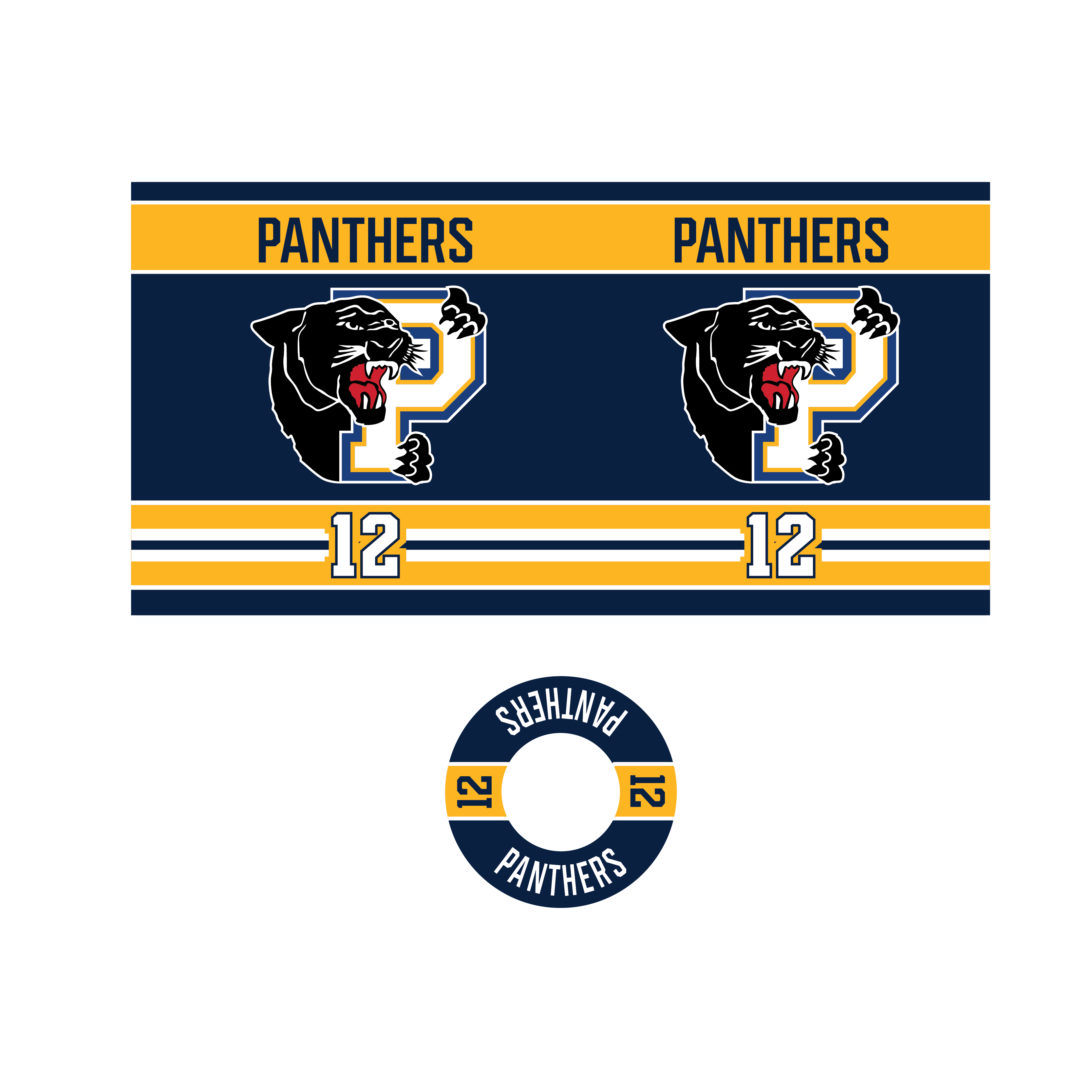 Embrun Panthers Pro Style Squirt Top 850 ml water bottle with name and number