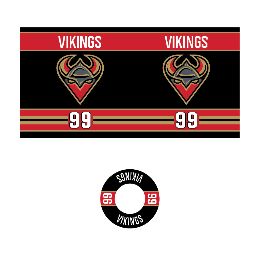 Casselman Vikings Pro Style Squirt Top 850 ml water bottle with name and number