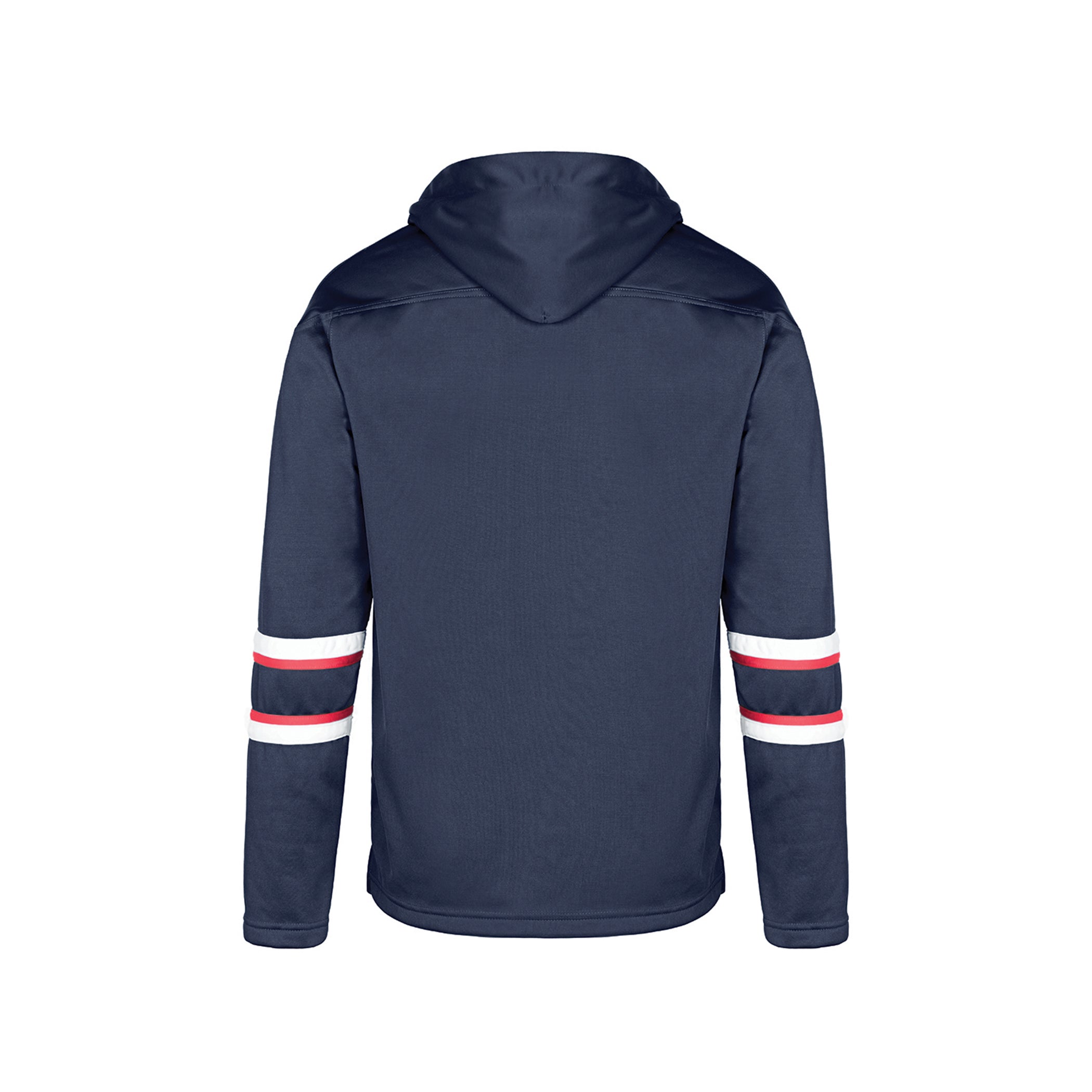 Dangle Youth Hoodie — Navy/Red/White — Back