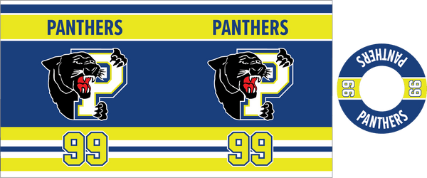 Embrun Panthers 850 ml water bottle with name and number