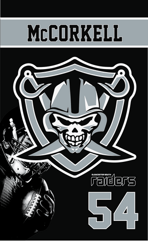 Gloucester South Raiders Football Player Banner with Magnetic Post