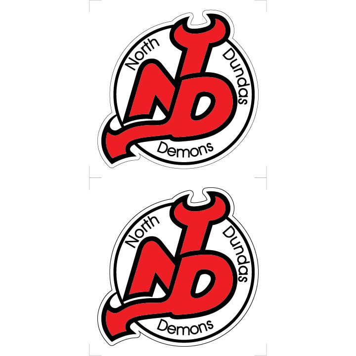 North Dundas Demons Minor Hockey Helmet Stickers