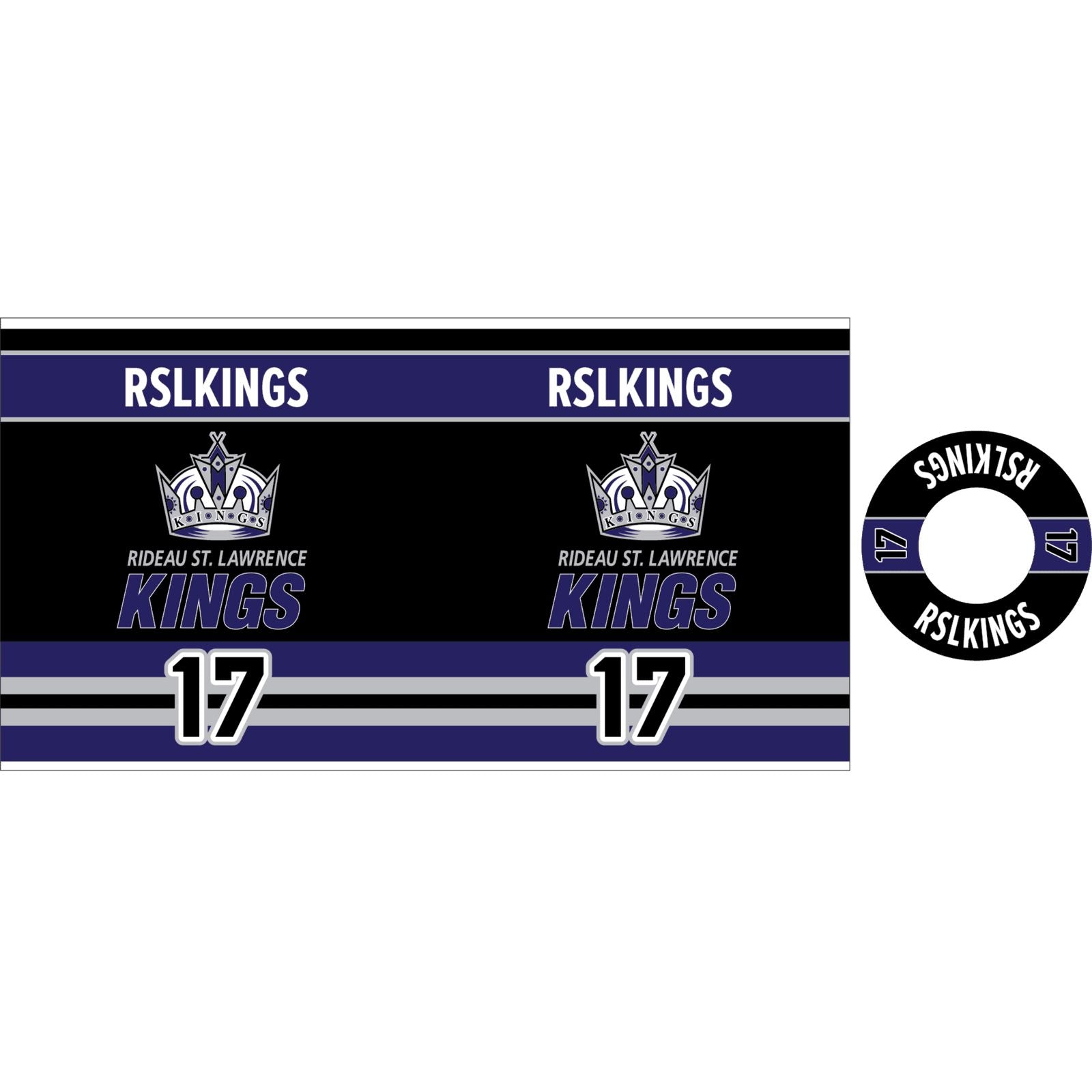 Rideau St. Lawrence Kings 850 ml water bottle with name and number