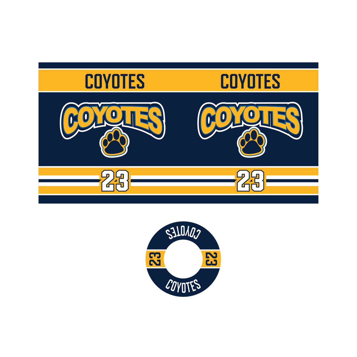 Russell Coyotes House Pro Style Squirt Top 850ml Water Bottle with Name and Number