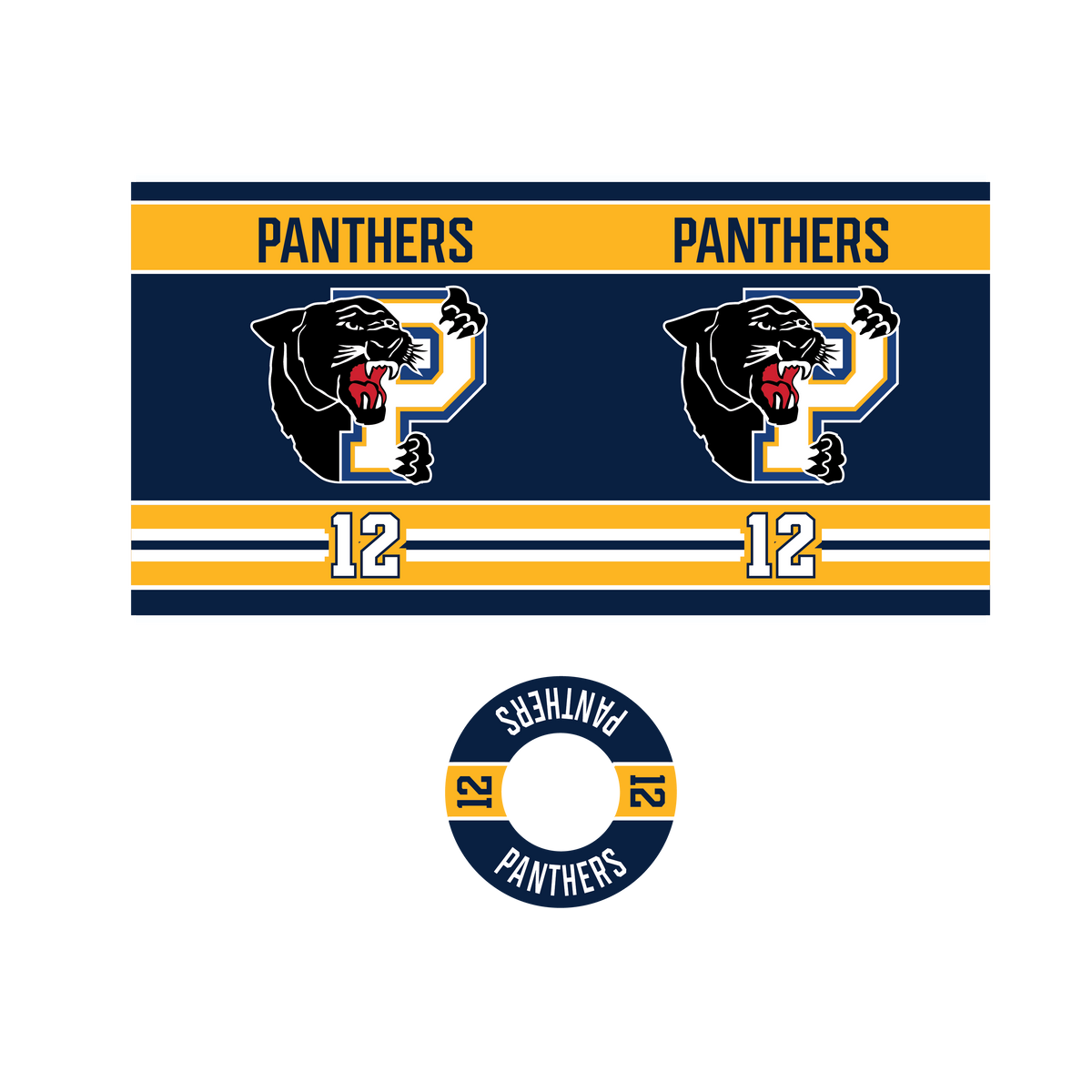 Embrun Panthers Pro Style Squirt Top 850ml Water Bottle with Name and Number