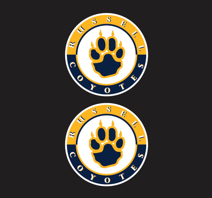 Russell Coyotes Competitive Hockey Helmet Decal and Number Set