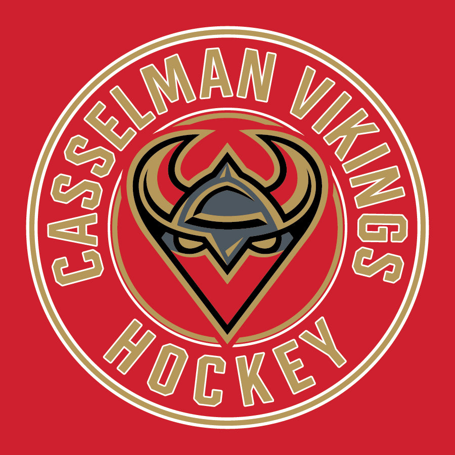 Casselman Vikings Hockey Circle Logo Full Front DTF Print